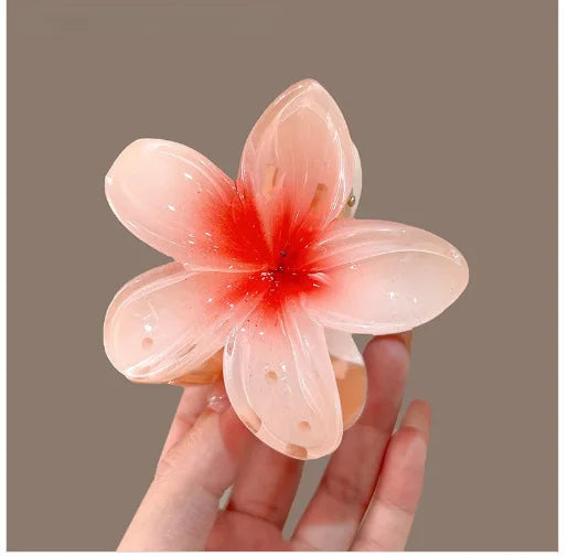 New Hawaiian Gradient Hair Clips Women Flower Hair Claws Shark Hairpins Vacation Beach Style Hairpins Hair Accessories