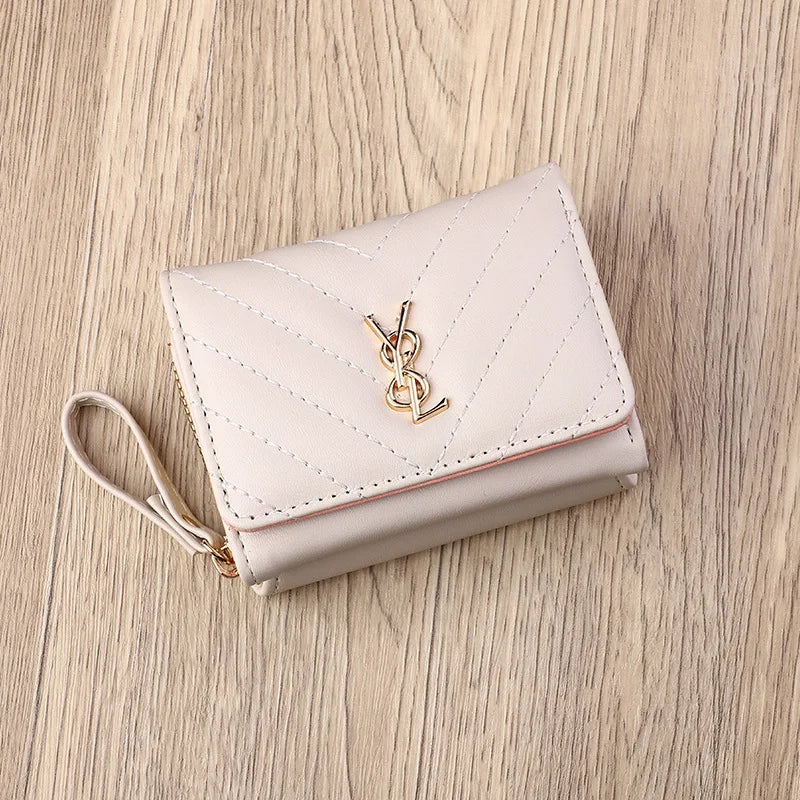 2025 new women's wallet short, fashionable and simple PU change bag card bag multi slot small wallet wallet wallet
