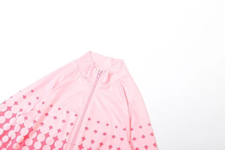 Zip Gradient Dot Turtleneck Romper — Women's Clubwear