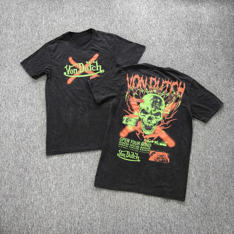 New Men Casual Round Neck Short Sleeve Pure Cotton T-Shirt Summer Vacation Top Funny Graphic Tees Y2K Street Wear