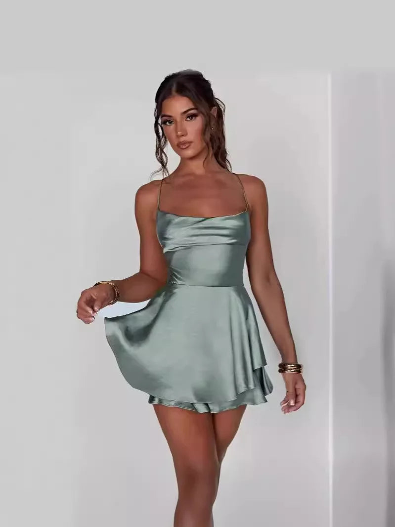 Backless Slip Dress & Pants Set — Women's Summer
