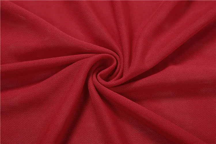 Weird Puss Sexy Thin Mesh Dress Women Deep Swing Collar Ruched Elegant Birthday Prom Party Clubwear Stretch Skinny Maxi Bodycon