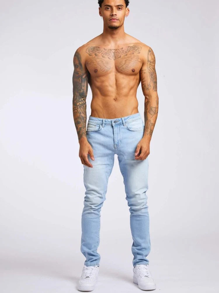 Jeans Elastic Skinny Solid Color Stretch Pencil Pants Slim Fit Denim Jeans Jogging Streetwear Cowboy Casual Trousers Blck, mens jeans