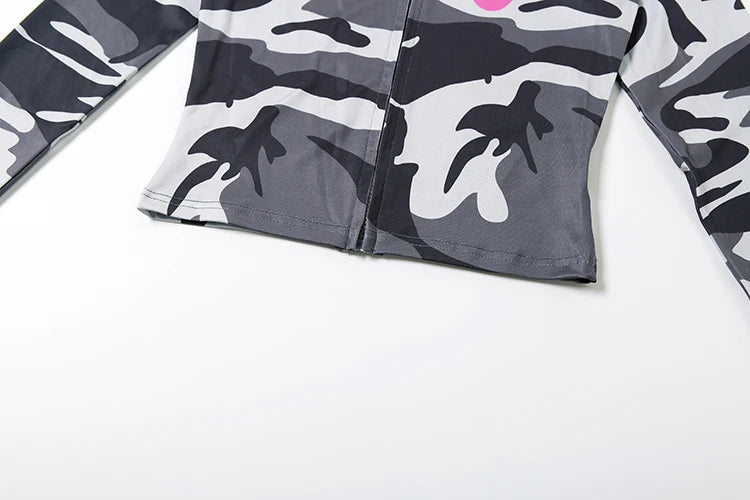 Weird Puss Letter Leopard Print 2 Piece Set Women Casual Zip Hooded Crop Jacke+Leggings Matching Stretch Sporty Street Outfits