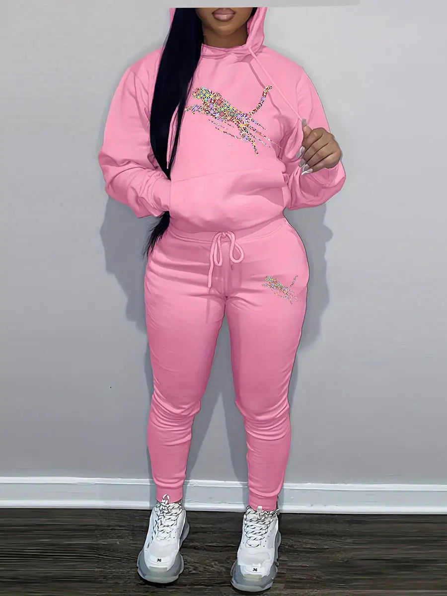2025 New Ladies hoodies Track Suit Sportswear Sweatsuit Print Designer Sweatshirts sweatpants Hoodies Outfit Women pant Sets