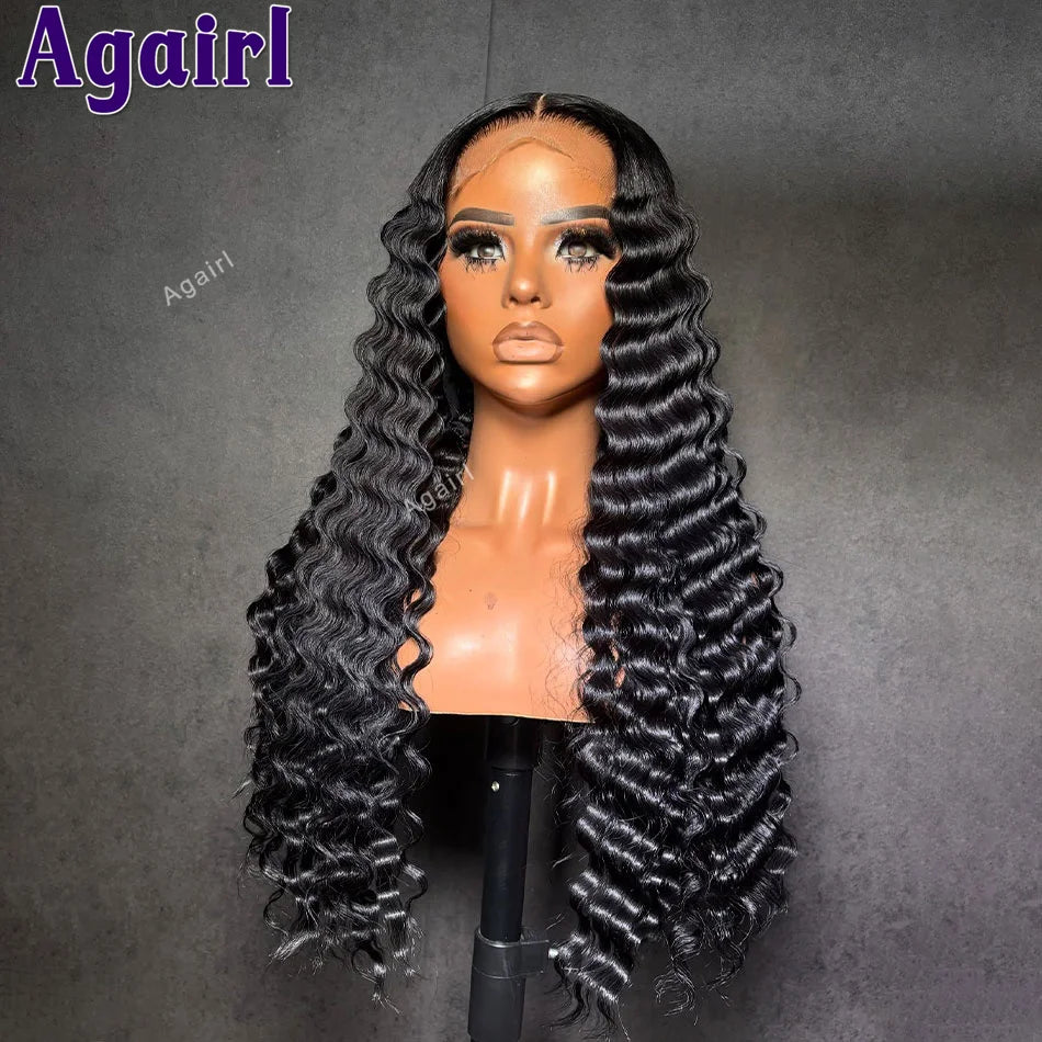 12A Dark Purple 200% Loose Deep Wave 13x6 Lace Frontal Human Hair Wigs Peruvian 5x5 Lace Closure Wigs Pre Plucked With Baby Hair