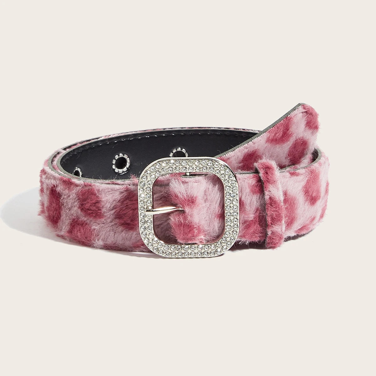 Gothic Y2K Women Belts Fashion Artificial Vivid Animal Fur Waistband Ladies Hip hop Punk Accessories Pink Jeans Waistband winter
