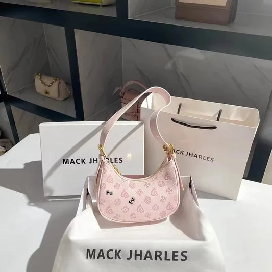 Trendy Pink Underarm Bag 2025 - Summer Women's Shoulder Bag, Cute Lawson Commuter Purse with Top Handle