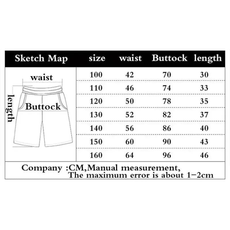 Men's and Women's Outdoor Sports Casual Shorts Are Comfortable, Quick Drying, Breathable, Fashionable, and 3D Printed