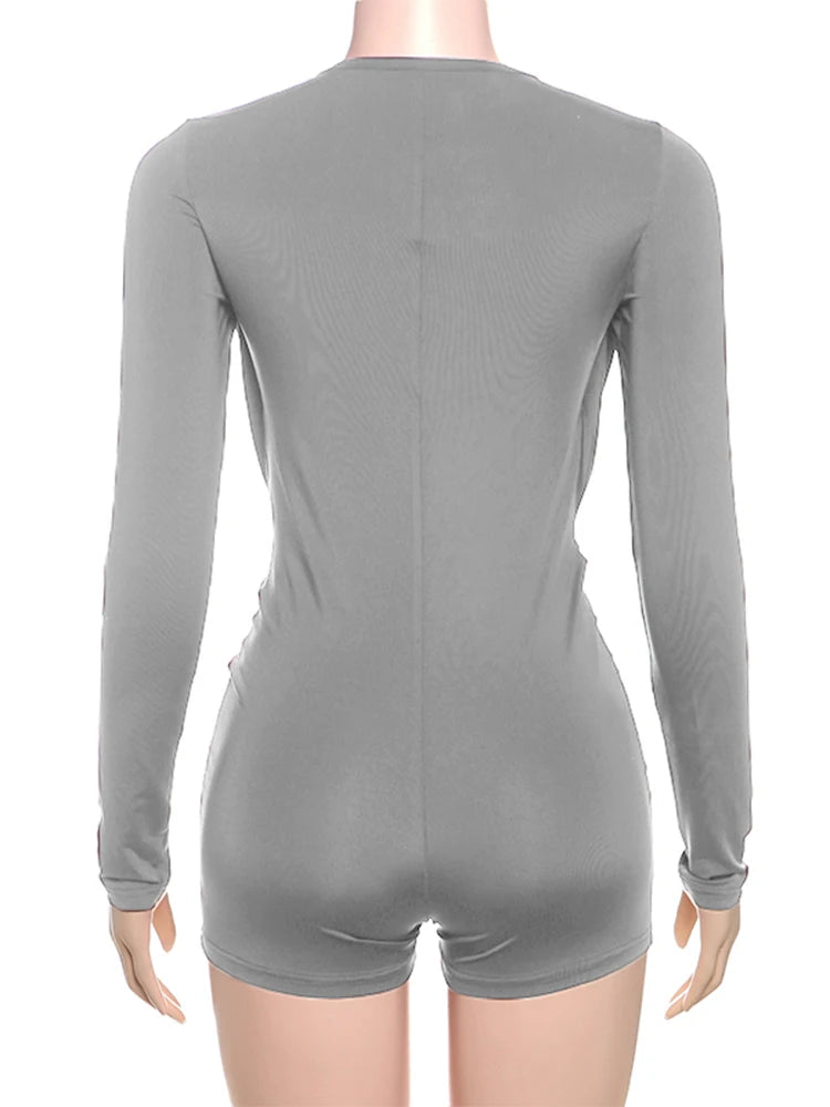 Swing Collar Romper & Metal Buckle Bra Set — Women's Party