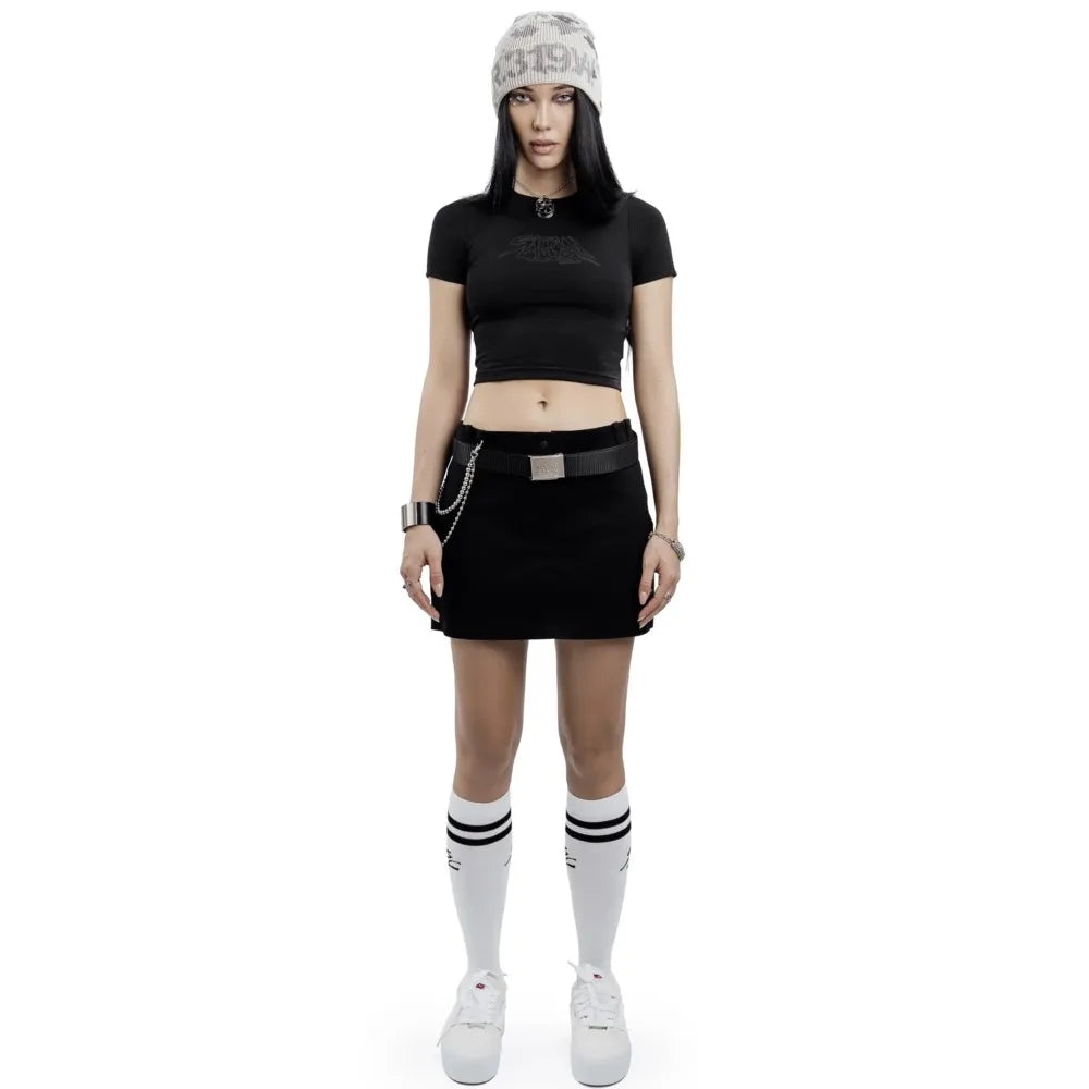 Harajuku Aesthetic Hip Hop Satan Club Graphic Print Y2K Letter Crop Tops SCFEM Tee Women Clothing Streetwear Short Sleeve Tshirt