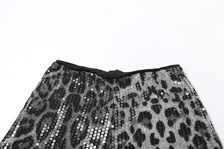 Weird Puss Leopard Print Mini Shorts Women Sequins Patchwork Wild Skinny Stretch Streetwear Autumn Midnight Sexy Trend Buttoms