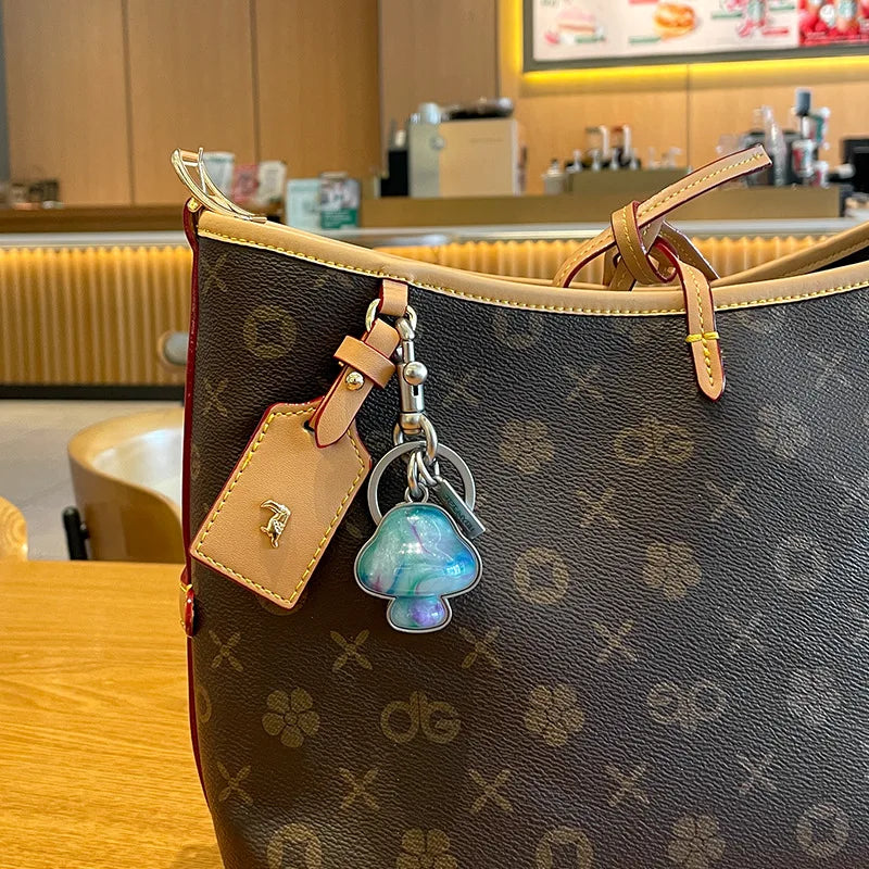 Mushroom-shaped Decorative Pendant Accessories for Coach Handbag Heart Shape Keychain Bags Attachment Parts Women's Gift