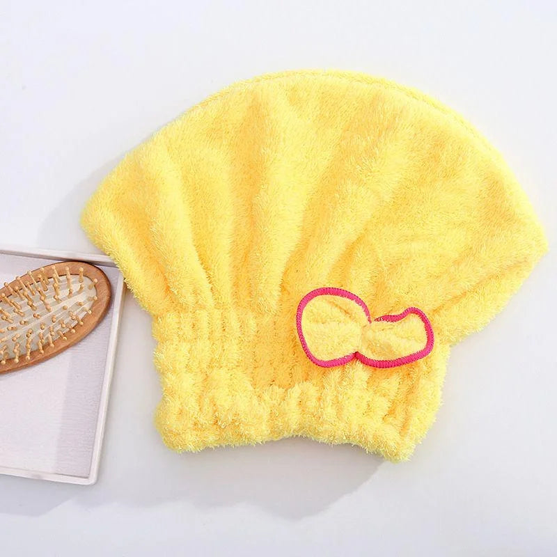 Quick Drying Hair Cap Women Bowtie Bathing Hat Microfiber Towel Superfiber Shower Cap For Spa Bathroom Accessories Shower Cap