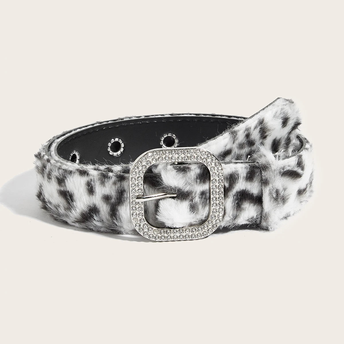 Gothic Y2K Women Belts Fashion Artificial Vivid Animal Fur Waistband Ladies Hip hop Punk Accessories Pink Jeans Waistband winter