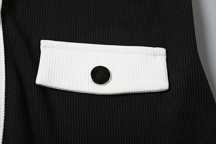 Weird Puss Ribbed Patchwork 2 Piece Set Women Single-Breasted Sleeveless Tops+Stretch Shorts Daily Casual Trend Classic Outfits