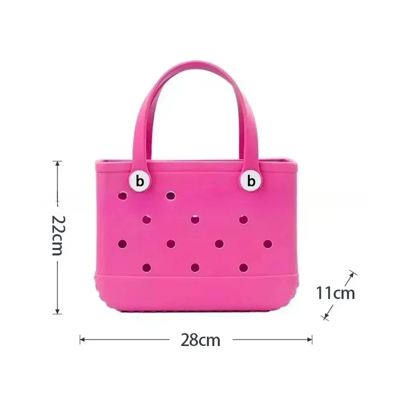 Beach Bag Waterproof Tote Handbag EVA Beach Basket Child High Capacity Multi-Purpose Handbag Fashion Kid Beach Storage Bag