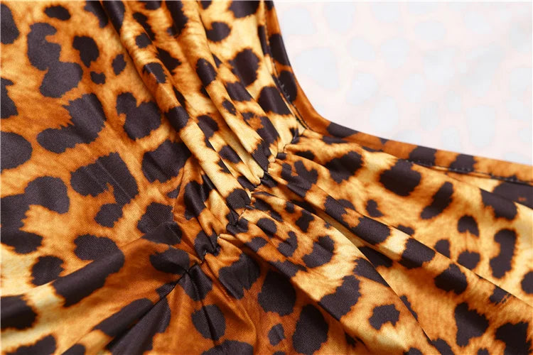 Weird Puss Backless Romper Women Halter Bandage Leopard Print Fit Tight Stretch Summer Sexy Hipster Activity Workout Playsuits