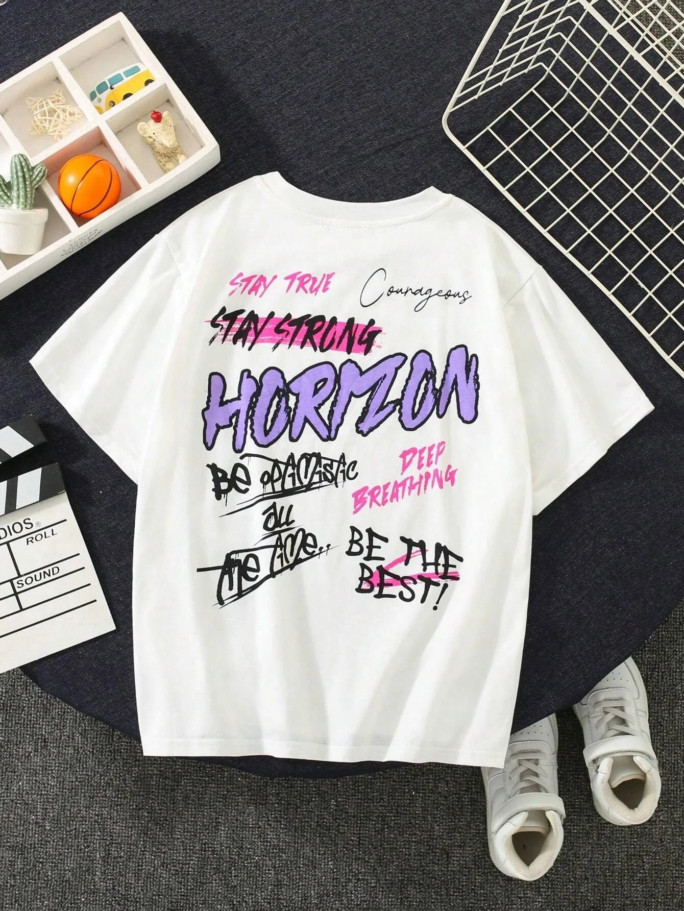 Fashion Five Pointed Star Pattern Cotton Tshirt Summer Round Neck Short Sleeve ForWomen Casual Korean Solid Color Streetwear Top