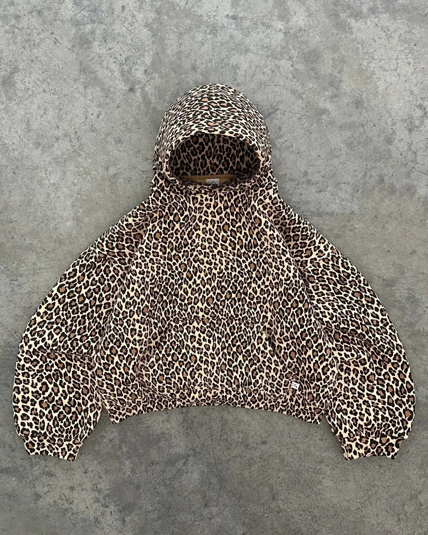 Oversized Camouflage Splicing Craft Sweatshirt Ultra-loose Hoodie American Street Rock Personality Harajuku General Y2K Clothing