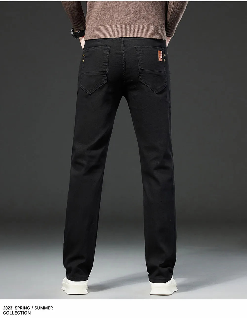 Denim White Jeans Elasticity Straight Slim Fit Casual Soft Business Classic Brand Trousers Fashion Advanced Stretch Denim Pants men