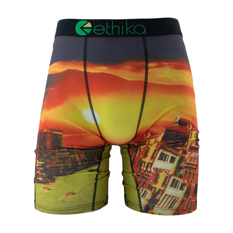 ETHIKA 1Pcs Sexy Men Underwear Boxers Breathable Man Swimming Underpants Plus Size S-3XL Mens Panties Trunks Men's Boxer Briefs