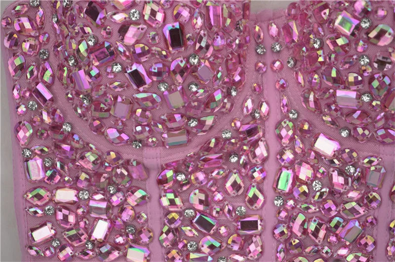 Bling Rhinestone Corset, Luxury Woman Clothes