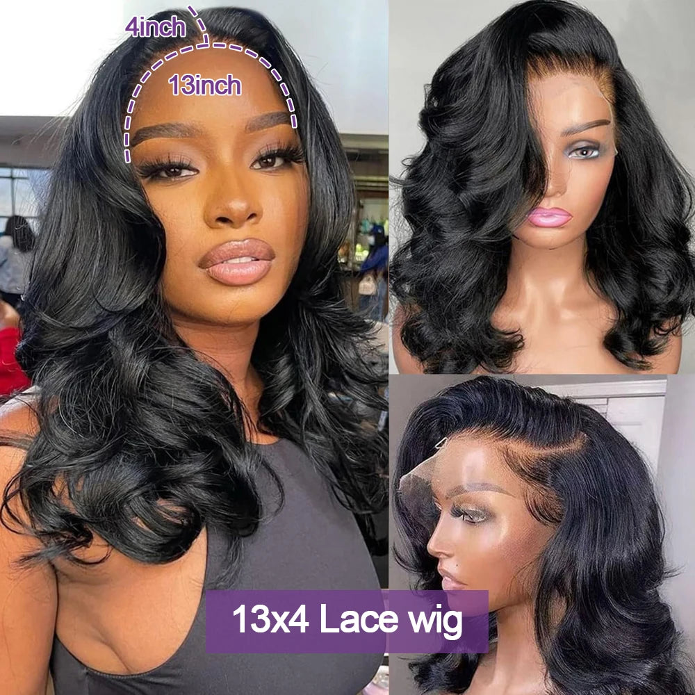 Body Wave Bob Wig 13x6 Transparent Hd Lace Frontal Wig Brazilian Virgin Remy Water Wave 13x4 Glueless Human Hair Wig 250 Density