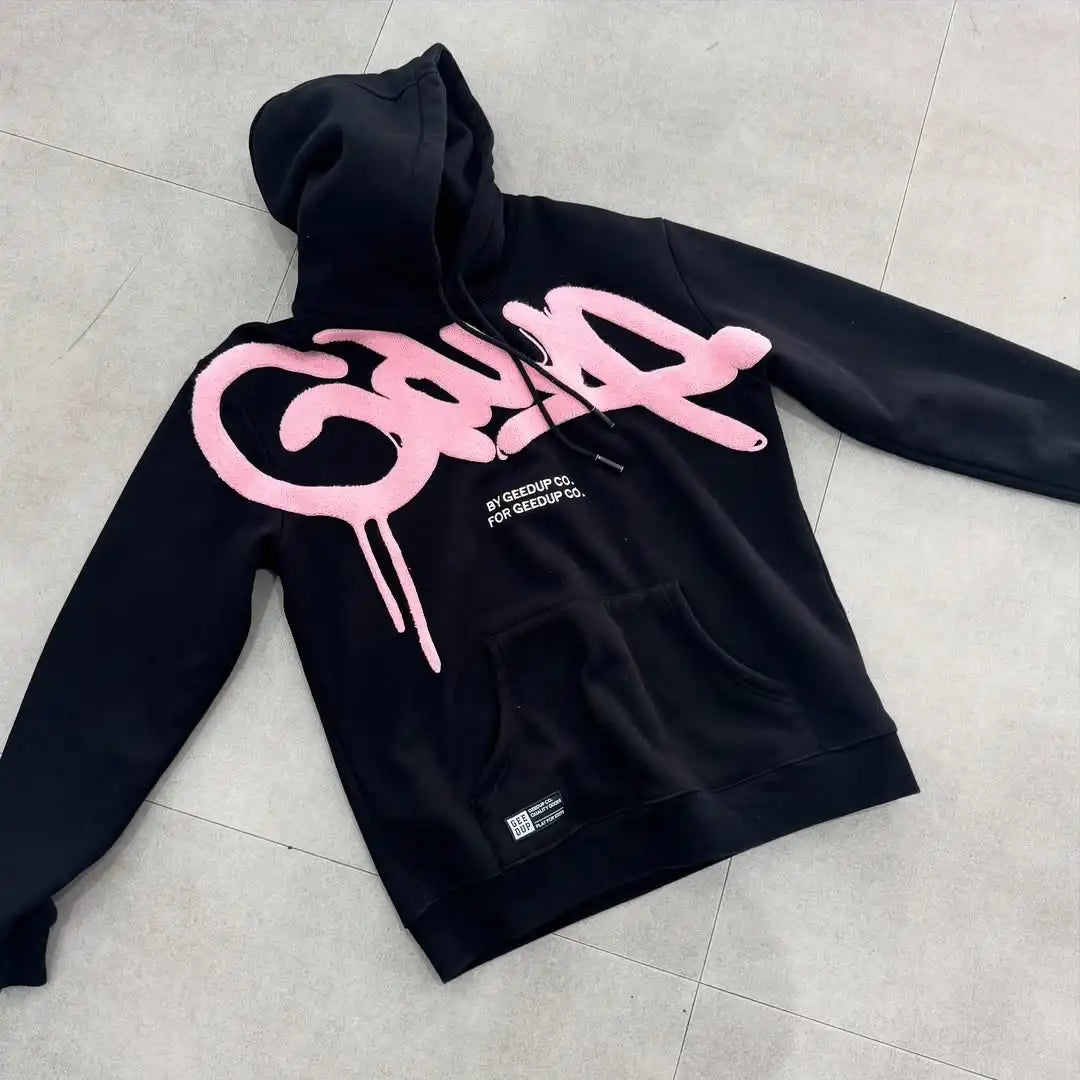 Y2K street style Fashion Letter Printing Cotton Hoodies Harajuku Hip Hop Punk Men Oversized Hoodies Sweatshirts Casual Jacket