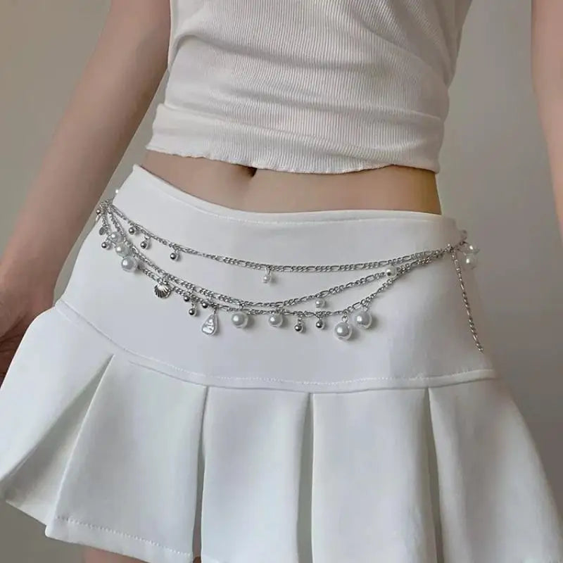 Metal Tassel Waist Chain Vintage Silver Bohemian Style Waistband Body Jewelry Waist Jewelry Ethnic Style Belt