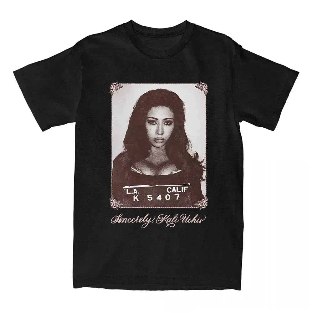 KALI UCHIS Sincerely Photo T-Shirt Cotton Short Sleeve Female TShirt Graphic Printing Clothing Unisex Streetwear Women Tshirts