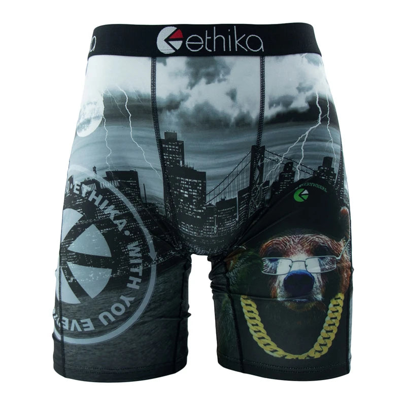 ETHIKA 1Pcs Sexy Men Underwear Boxers Breathable Man Swimming Underpants Plus Size S-3XL Mens Panties Trunks Men's Boxer Briefs