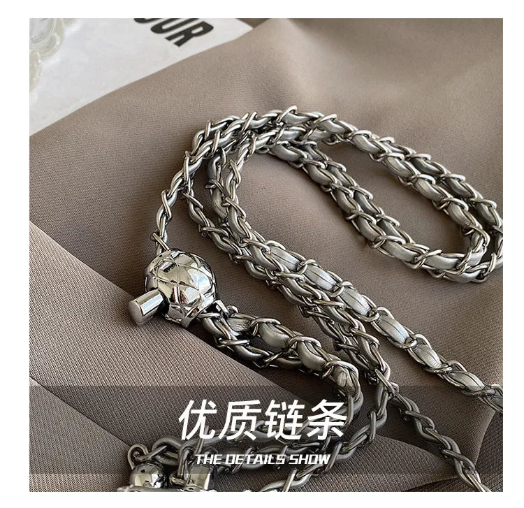 2025 New Arrival Eye - Catching Laser - Patent Mini Crossbody with Gleaming Glossy Chain Strap, Convenient Lipstick Holder