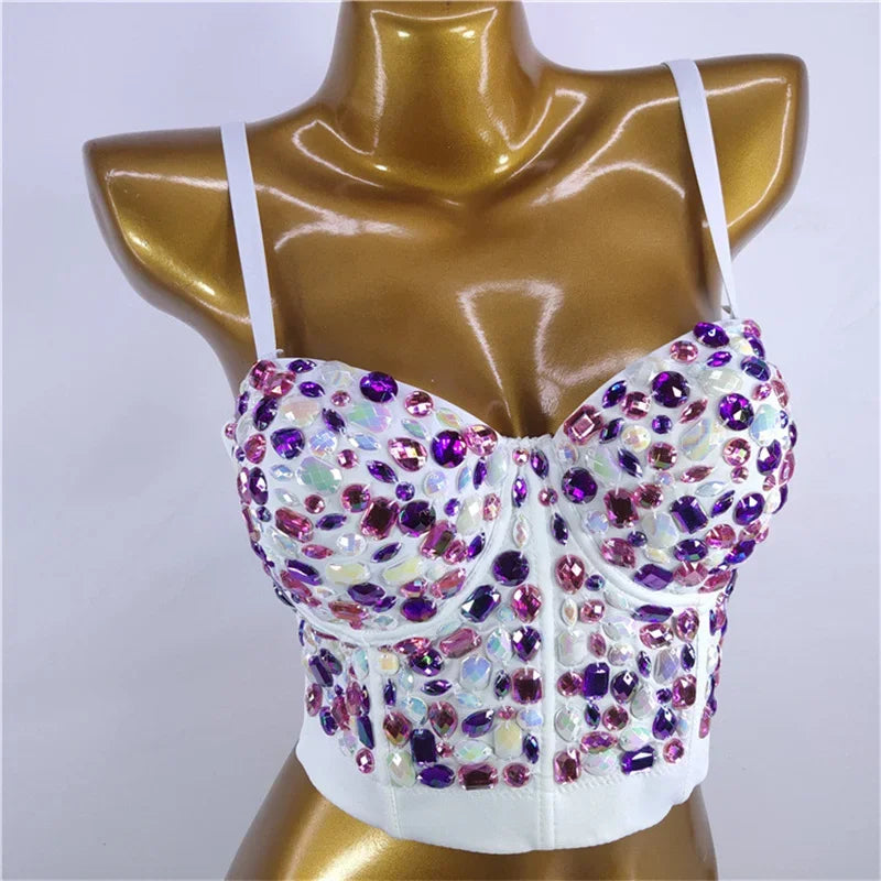 Bling Rhinestone Corset, Luxury Woman Clothes