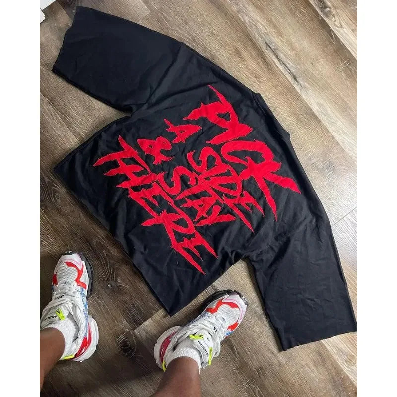 T Shirt Y2k Harajuku Hip Hop Graphic Print Oversized Tshirt Mens Womens Gothic Crew Neck Cotton Short Sleeve Tops Streetwear