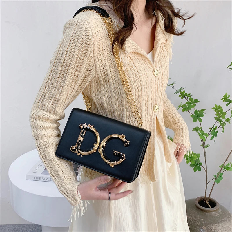 Stylish Crossbody Bag Ladies Handbag Made Of Genuine Leather With Gold Accents Fashionable Everyday Essential