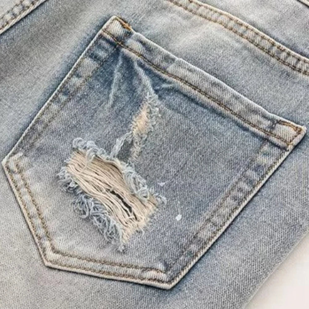 Summer Distressed Shorts Fashion Slim mens Ripped Short Vintage Streetwear