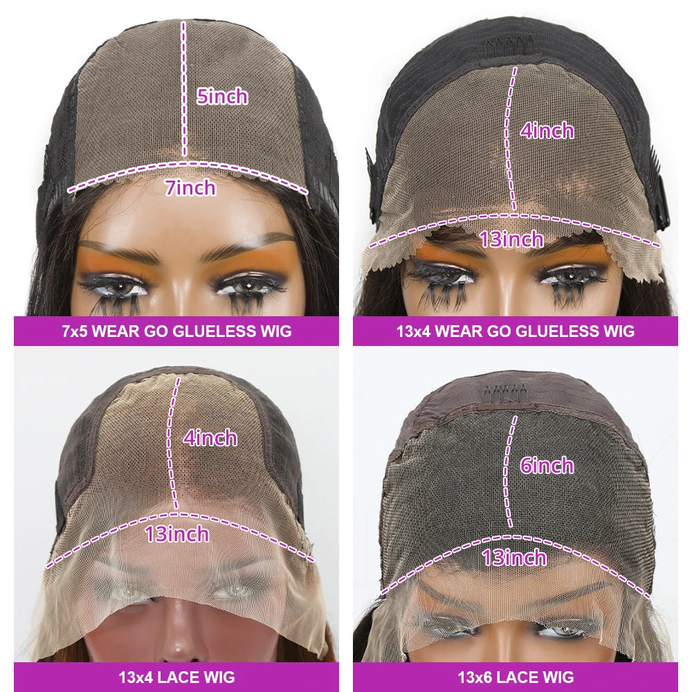 Wear Go 13x4 13x6 Water Wave Bob Lace Wig For Women Curly 7x5 Glueless Human Hair Wig Ready To Go Human Hair Wigs Pre Cut 250%