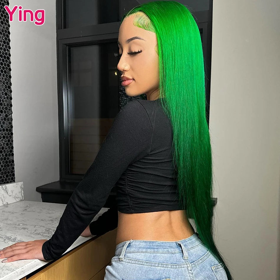200% Green Black 13x6 Lace Front Wigs 32in Body Wave Human Hair Wigs Omber Colored 13x4 Lace Fronal Wigs  For Women Pre Plucked