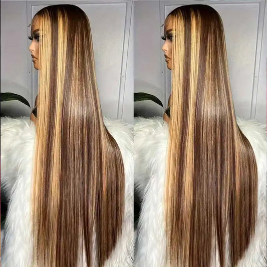 Highlight Wigs Colored Straight Lace Front Human Hair Wigs For Women Honey Blonde Straight 13x4 Hd Lace Frontal Wigs Human Hair