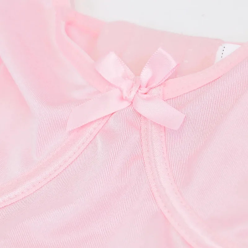 Lace Fancy Patchwork Garters Sexy Lingerie Girly Pink Corset Dress Stocking Matching Cute Sexy Uniform Lingerie New