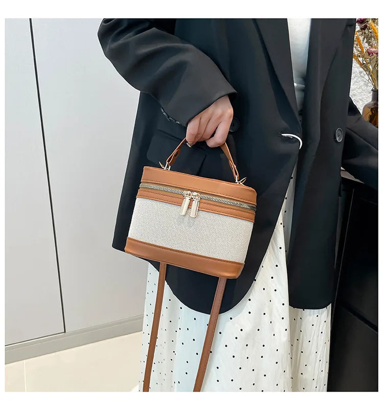 Fashion Round Bucket Bags For Women's Daily Used, Leopard Pattern Crossbody Shoulder Bag For Commuting, Casual Ladies Handbags