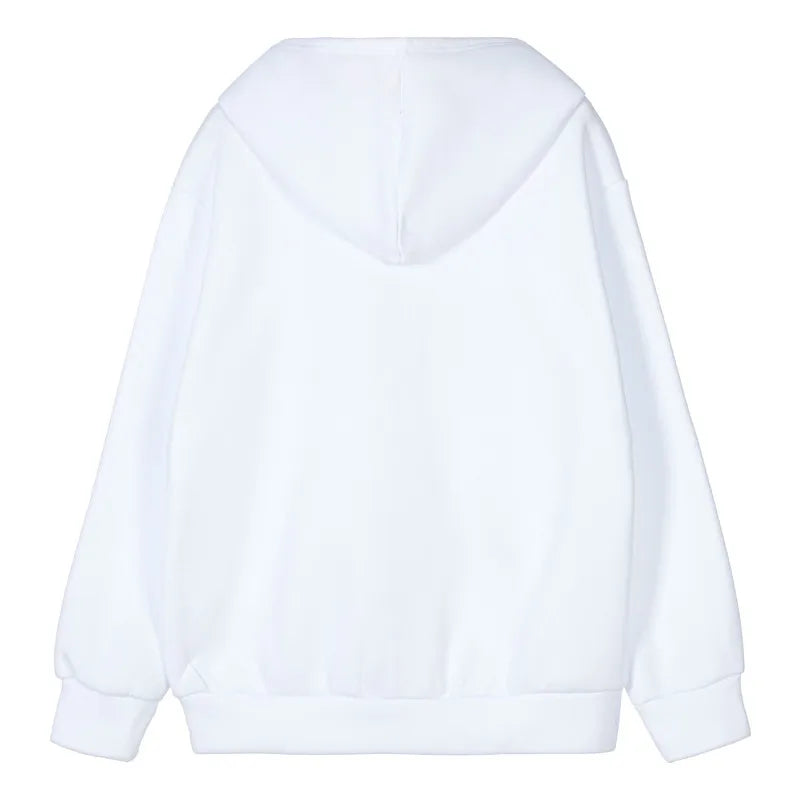 Y2K Zip Rhinestone Women Hoodie 2025 Oversized Hoodies E-girl Goth Punk Jacket Long Sleeve White Sweatshirts Trend Streetwear