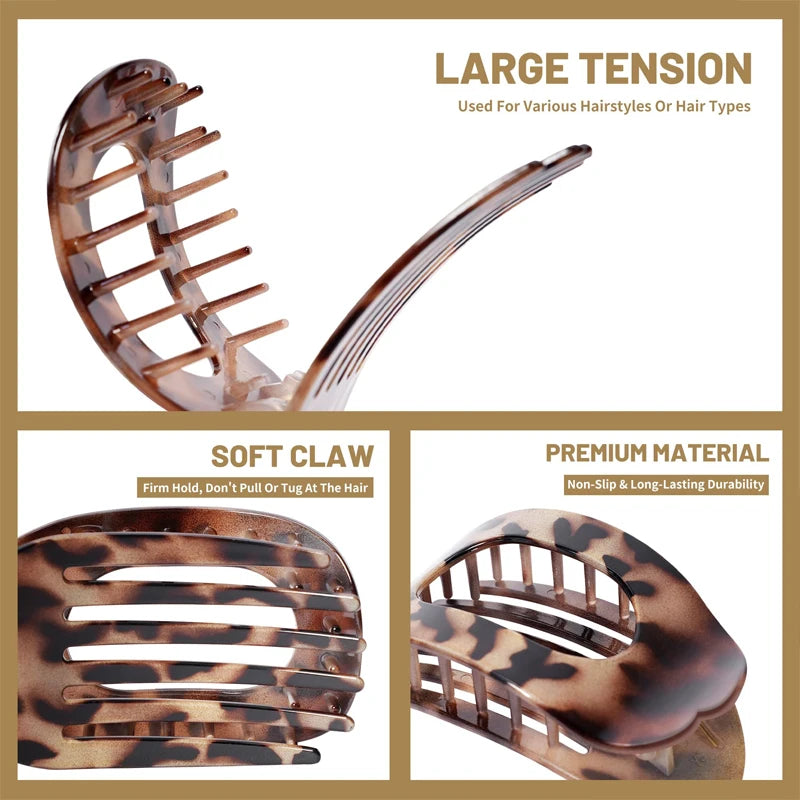 Newest Korean Acetic Acid Hair Clip Hair Accessories Women's Spoon Clip Spring Clip Leopard Hair Clip Top Clip Simple Headpiece