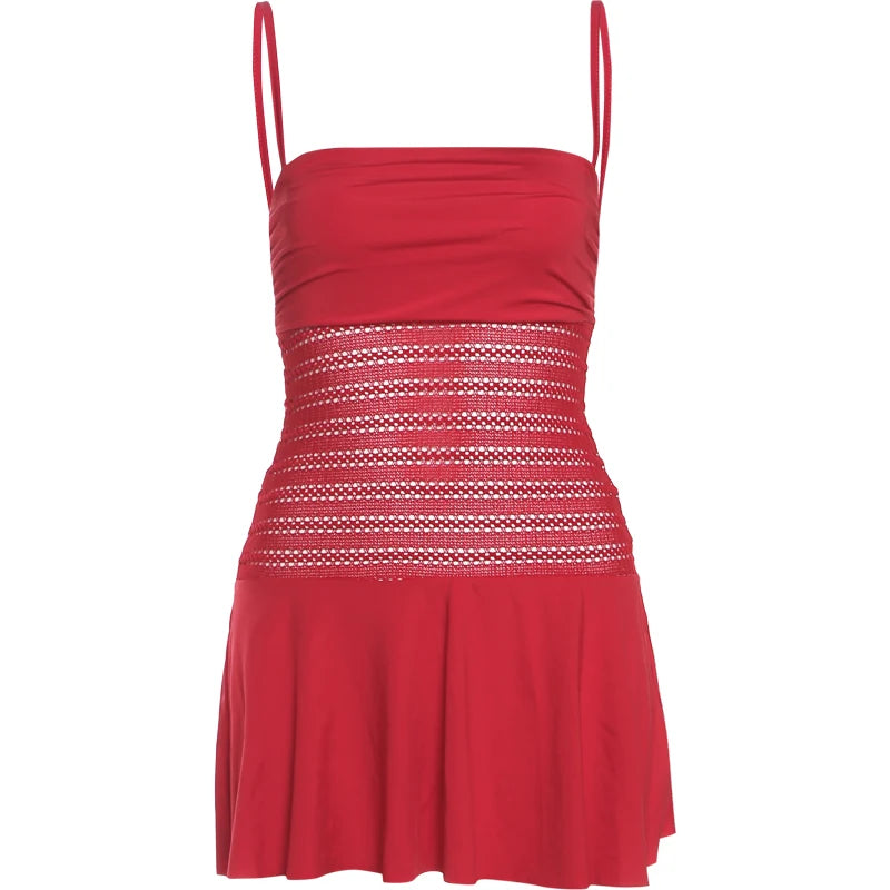 Fold Strapless Backless Patchwork Mini Bodycon Dress — Women's