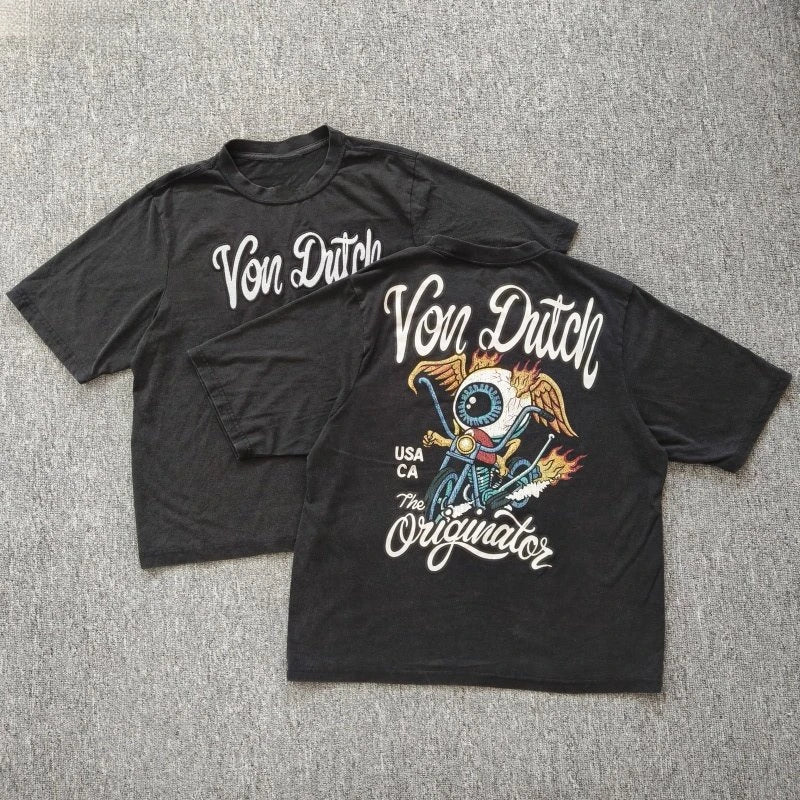New Men Casual Round Neck Short Sleeve Pure Cotton T-Shirt Summer Vacation Top Funny Graphic Tees Y2K Street Wear