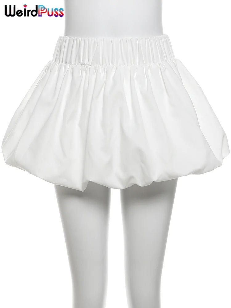Weird Puss Ball Gown Skirts Women Y2K Hottie 2024 Summer Trend Midnight Waistband Miniskirts Birthday Streetwear Wild Bottoms