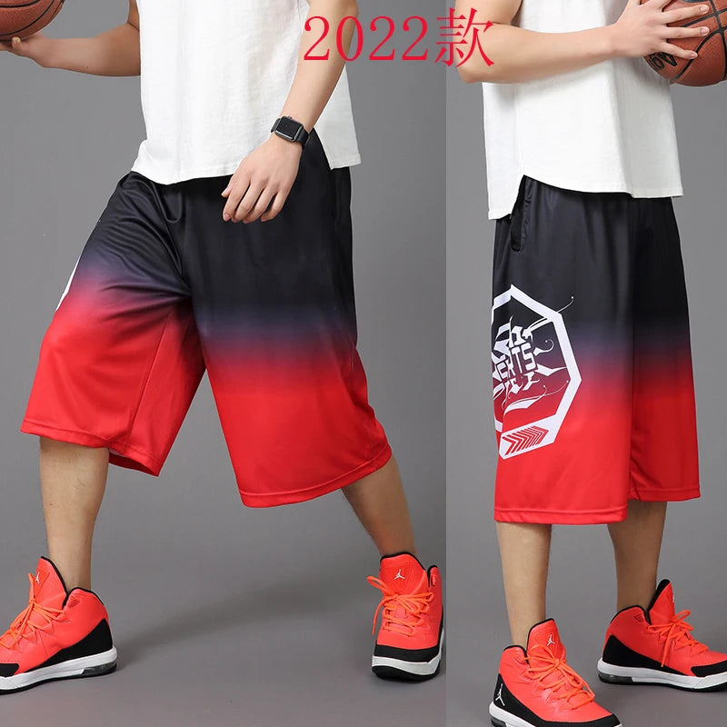 New Arrival Fashion Men Stretch Loose Running Shorts Summer Casual Elastic Waist Knee Length Print Plus Size XL 2XL 3XL 4XL
