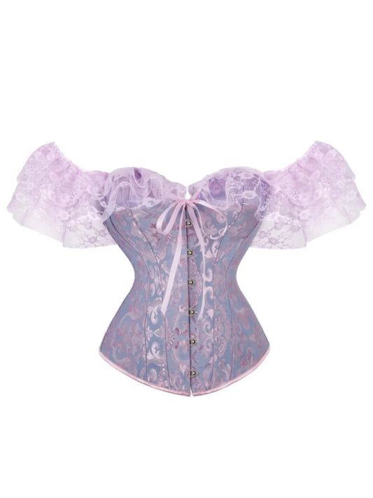 Vintage Corset Women Lace Flounce Slim Waist Fishbone Bandage Bustiers wedding, Shaping Top Harajuku