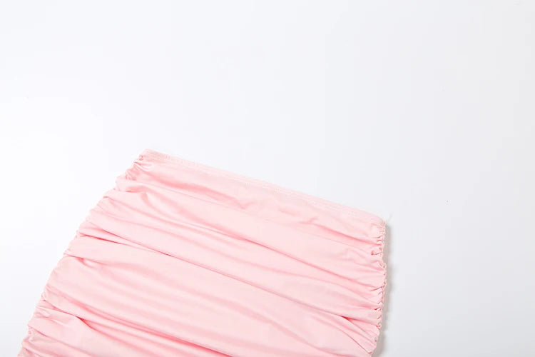 Weird Puss Furry Jacquard Patchwork 2-Piece Set Women Hook Buckle Crop Top+Stretch Ruched Peach Hip Skirt Sexy Skinny Outfits